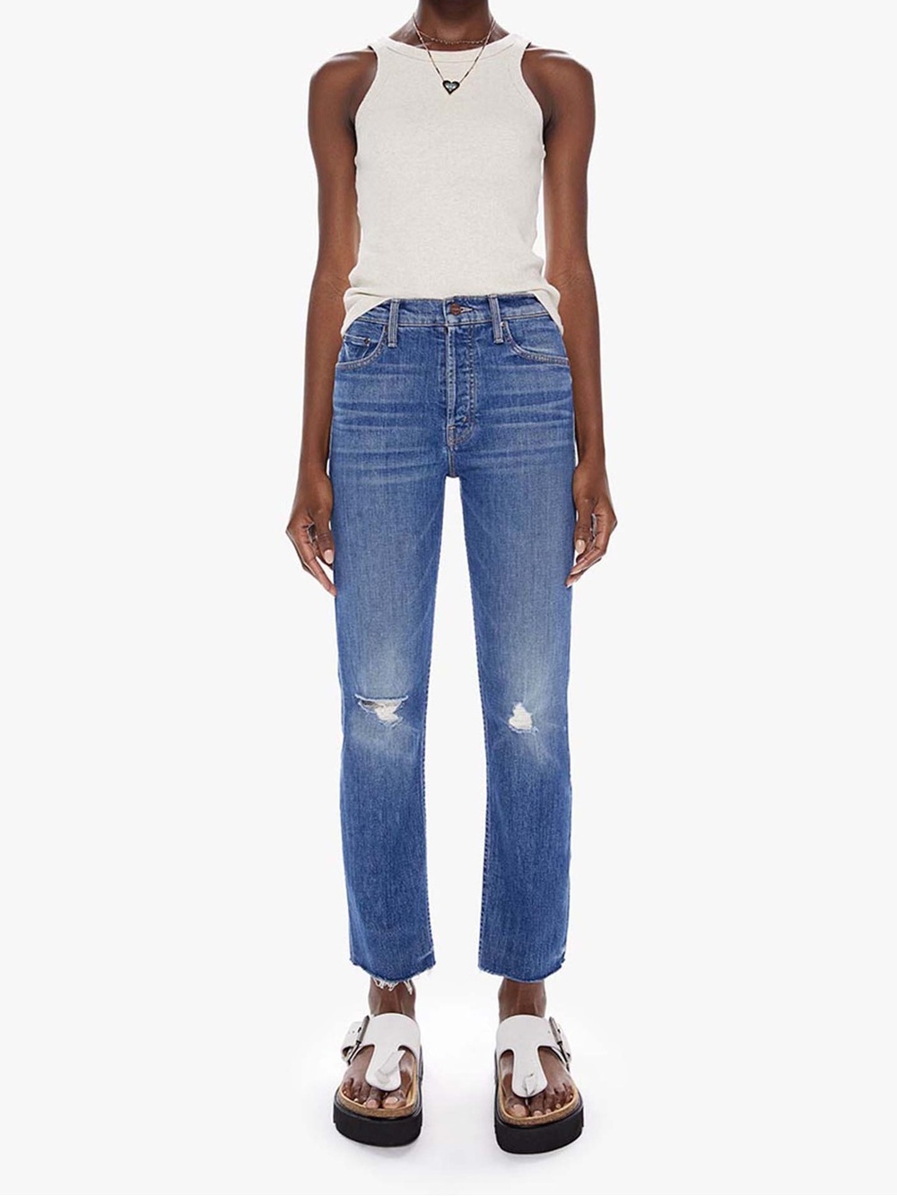 MOTHER Tomcat Ankle High Rise-Let's Kick It Blue Denim Jeans Women Size 28